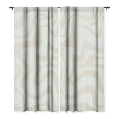 Kierkegaard Design Studio Liquid Swirl Pale Beige and White Blackout Non Repeat