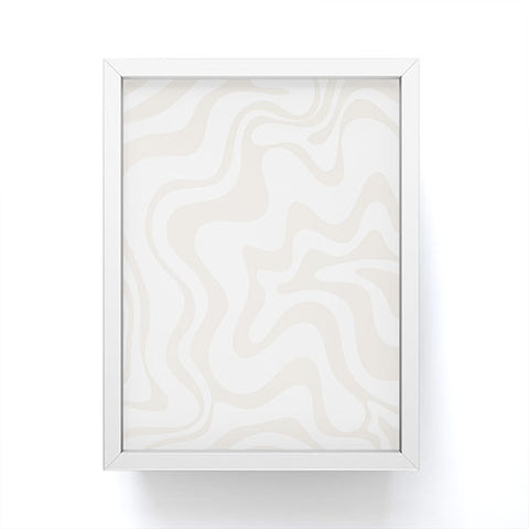 Kierkegaard Design Studio Liquid Swirl Pale Beige and White Framed Mini Art Print