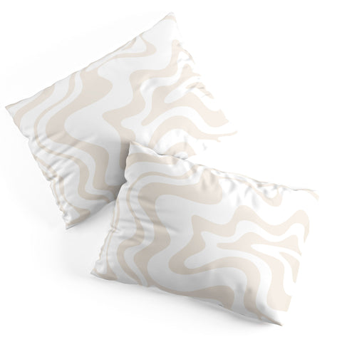 Kierkegaard Design Studio Liquid Swirl Pale Beige and White Pillow Shams