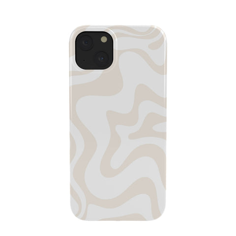 Kierkegaard Design Studio Liquid Swirl Pale Beige and White Phone Case