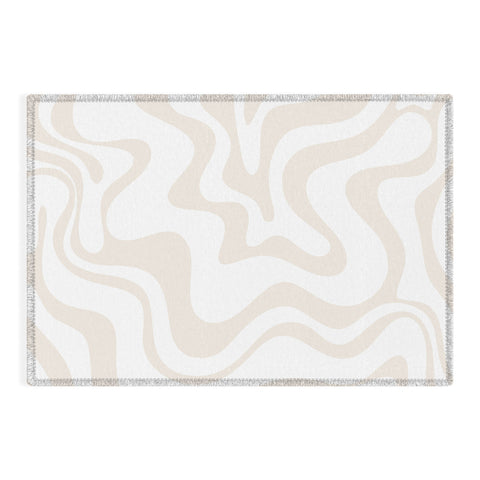 Kierkegaard Design Studio Liquid Swirl Pale Beige and White Outdoor Rug