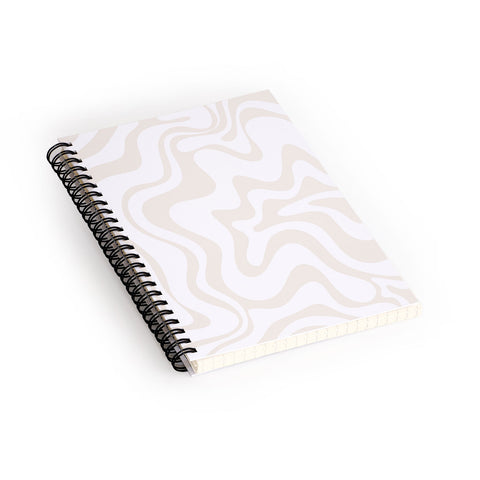 Kierkegaard Design Studio Liquid Swirl Pale Beige and White Spiral Notebook