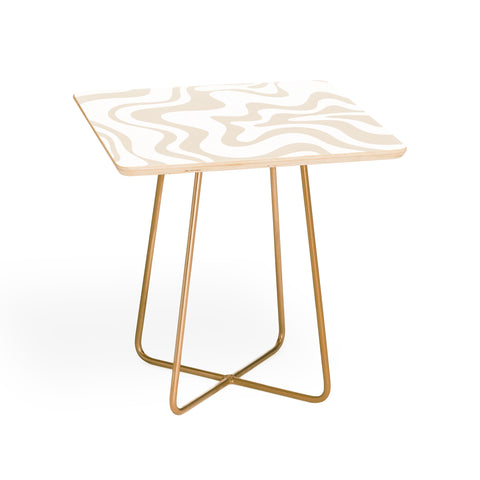 Kierkegaard Design Studio Liquid Swirl Pale Beige and White Side Table