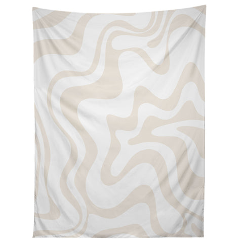 Kierkegaard Design Studio Liquid Swirl Pale Beige and White Tapestry