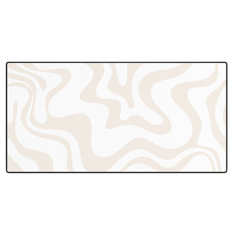 Kierkegaard Design Studio Liquid Swirl Pale Beige and White Desk Mat