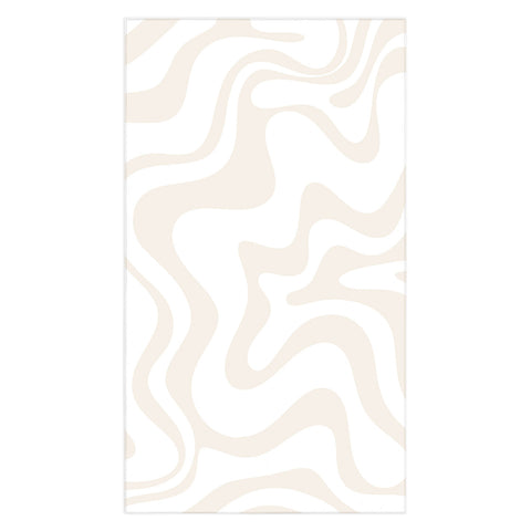 Kierkegaard Design Studio Liquid Swirl Pale Beige and White Tablecloth