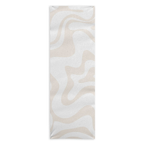 Kierkegaard Design Studio Liquid Swirl Pale Beige and White Yoga Towel