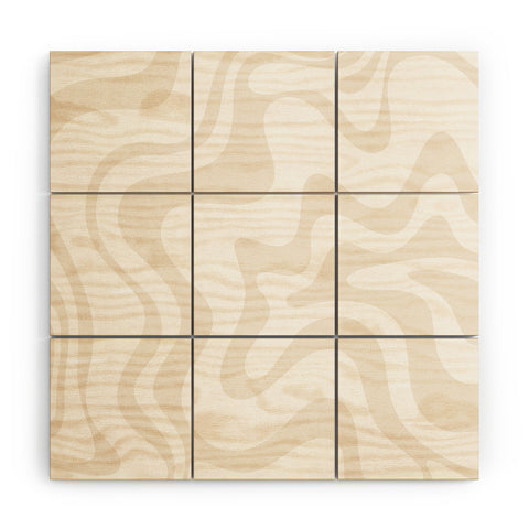 Kierkegaard Design Studio Liquid Swirl Pale Beige and White Wood Wall Mural
