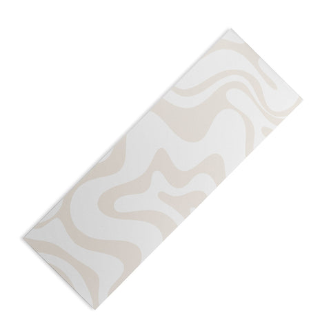 Kierkegaard Design Studio Liquid Swirl Pale Beige and White Yoga Mat