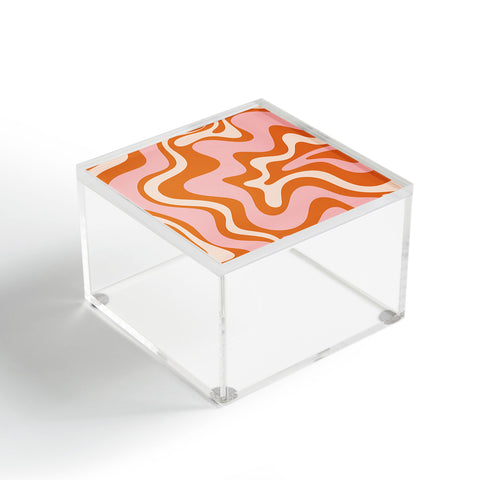 Kierkegaard Design Studio Liquid Swirl Retro Abstract pink Acrylic Box