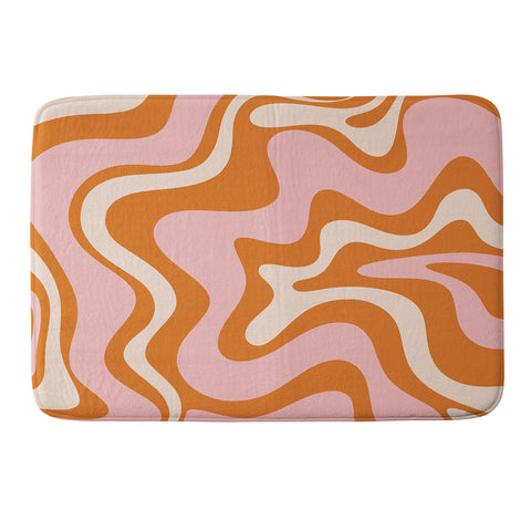 Kierkegaard Design Studio Liquid Swirl Retro Abstract pink Memory Foam Bath Mat