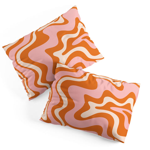 Kierkegaard Design Studio Liquid Swirl Retro Abstract pink Pillow Shams