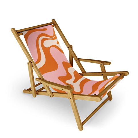 Kierkegaard Design Studio Liquid Swirl Retro Abstract pink Sling Chair