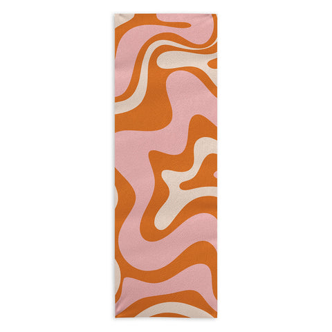 Kierkegaard Design Studio Liquid Swirl Retro Abstract pink Yoga Towel