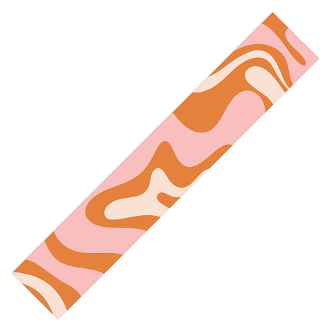 Kierkegaard Design Studio Liquid Swirl Retro Abstract pink Table Runner