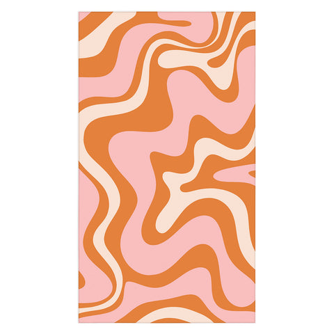Kierkegaard Design Studio Liquid Swirl Retro Abstract pink Tablecloth
