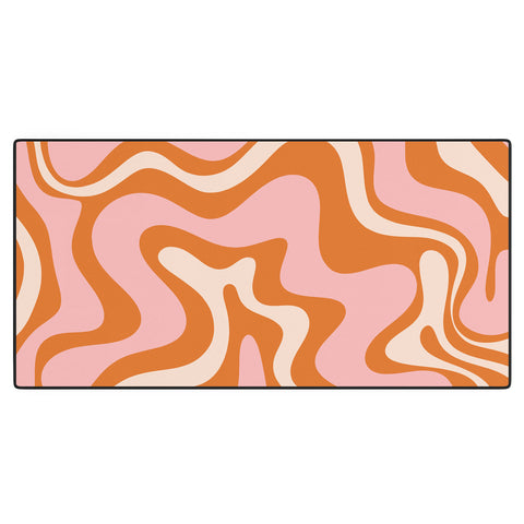 Kierkegaard Design Studio Liquid Swirl Retro Abstract pink Desk Mat