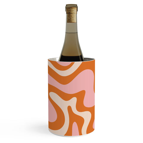 Kierkegaard Design Studio Liquid Swirl Retro Abstract pink Wine Chiller