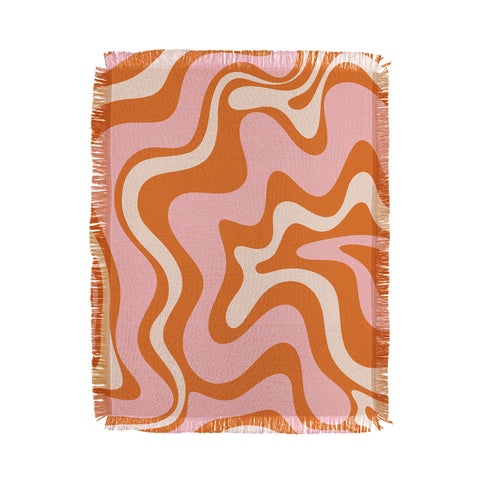 Kierkegaard Design Studio Liquid Swirl Retro Abstract pink Throw Blanket