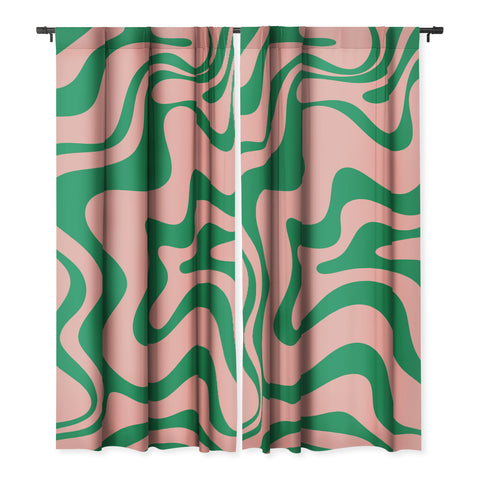 Kierkegaard Design Studio Liquid Swirl Retro Pink and Bright Green Blackout Non Repeat
