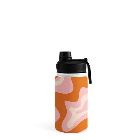 Kierkegaard Design Studio Liquid Swirl Retro Pink Orange Cream Water Bottle