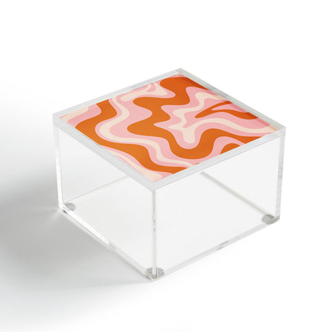 Kierkegaard Design Studio Liquid Swirl Retro Pink Orange Cream Acrylic Box