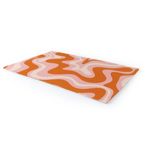 Kierkegaard Design Studio Liquid Swirl Retro Pink Orange Cream Area Rug