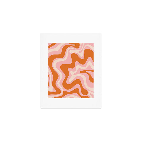Kierkegaard Design Studio Liquid Swirl Retro Pink Orange Cream Art Print