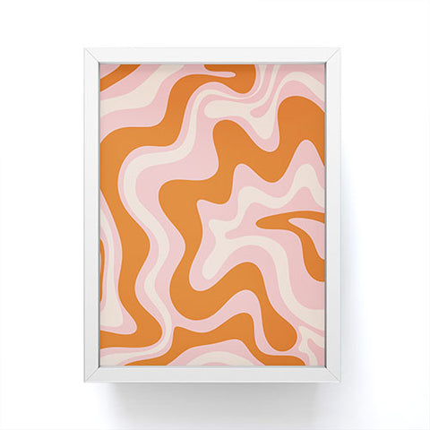 Kierkegaard Design Studio Liquid Swirl Retro Pink Orange Cream Framed Mini Art Print