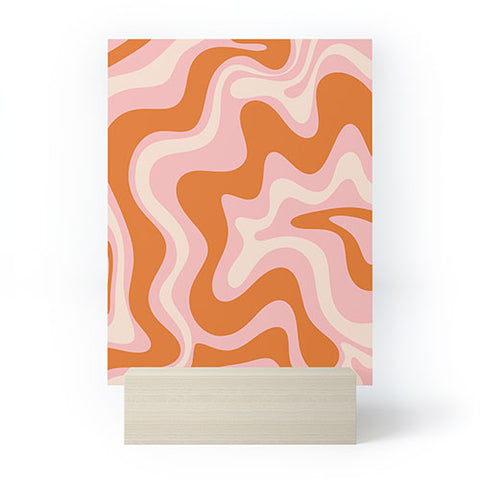 Kierkegaard Design Studio Liquid Swirl Retro Pink Orange Cream Mini Art Print