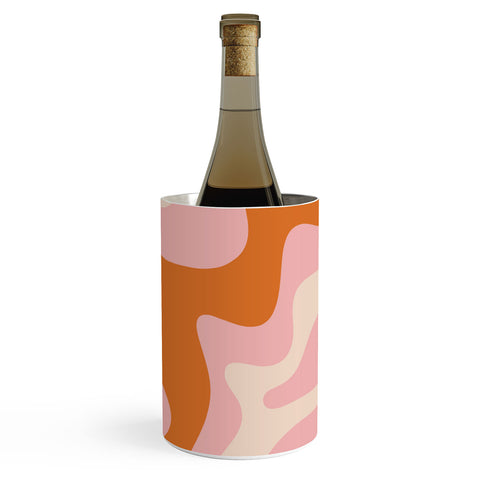 Kierkegaard Design Studio Liquid Swirl Retro Pink Orange Cream Wine Chiller