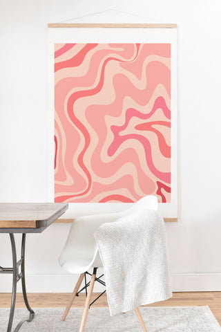 Kierkegaard Design Studio Liquid Swirl Soft Pink Art Print And Hanger
