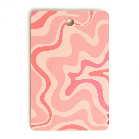 Kierkegaard Design Studio Liquid Swirl Soft Pink Cutting Board Rectangle