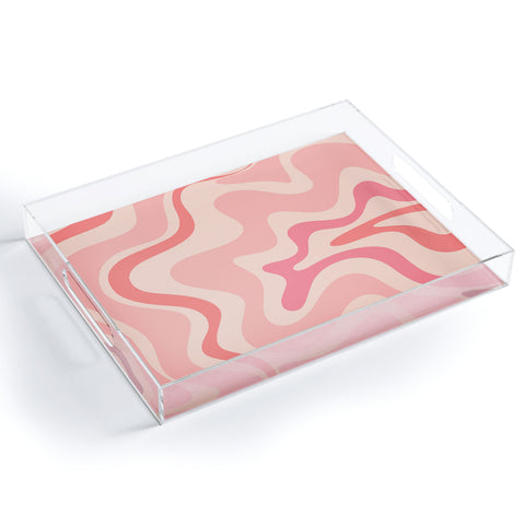 Kierkegaard Design Studio Liquid Swirl Soft Pink Acrylic Tray