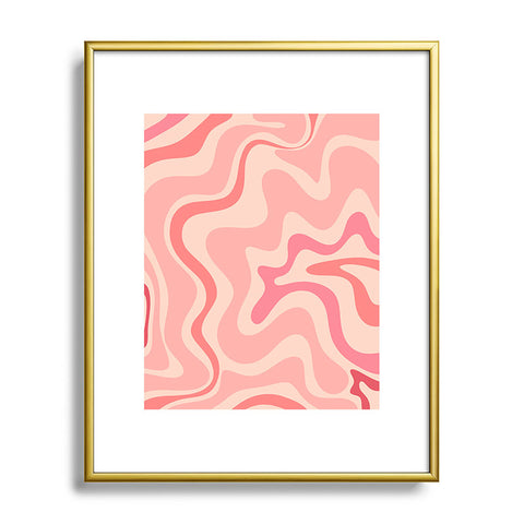 Kierkegaard Design Studio Liquid Swirl Soft Pink Metal Framed Art Print