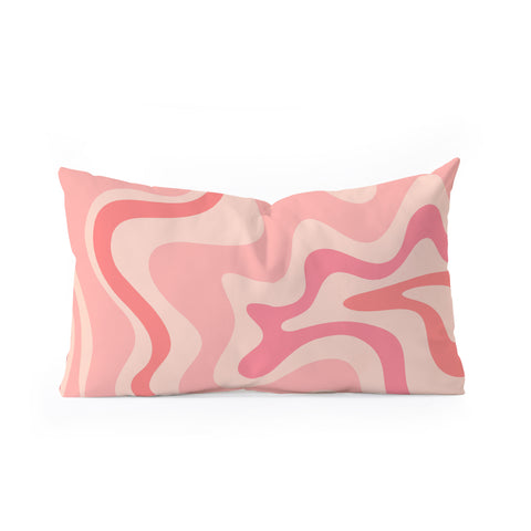 Kierkegaard Design Studio Liquid Swirl Soft Pink Oblong Throw Pillow