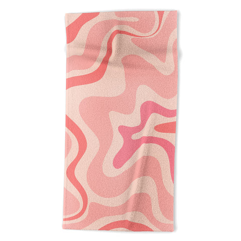Kierkegaard Design Studio Liquid Swirl Soft Pink Beach Towel