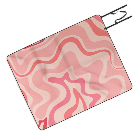 Kierkegaard Design Studio Liquid Swirl Soft Pink Picnic Blanket