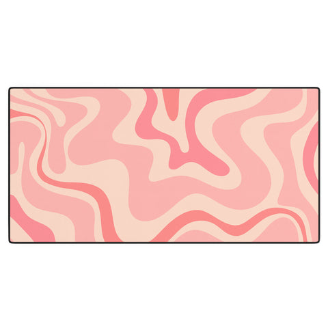 Kierkegaard Design Studio Liquid Swirl Soft Pink Desk Mat