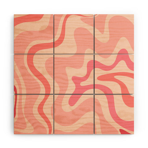 Kierkegaard Design Studio Liquid Swirl Soft Pink Wood Wall Mural