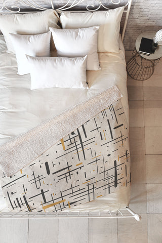 Kierkegaard Design Studio MidCentury Modern Kinetikos Fleece Throw Blanket