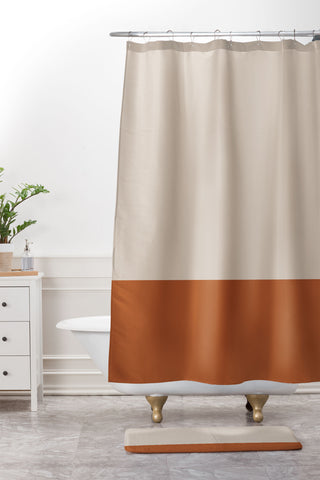 Kierkegaard Design Studio Minimalist Solid Color Block 1 Shower Curtain And Mat