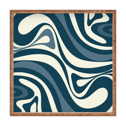 Kierkegaard Design Studio New Groove Retro Swirl Abstract Square Tray