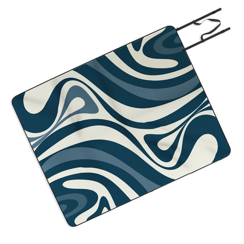 Kierkegaard Design Studio New Groove Retro Swirl Abstract Picnic Blanket
