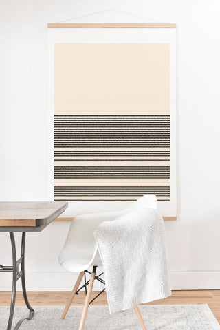 Kierkegaard Design Studio Organic Stripes Minimalist Black Art Print And Hanger