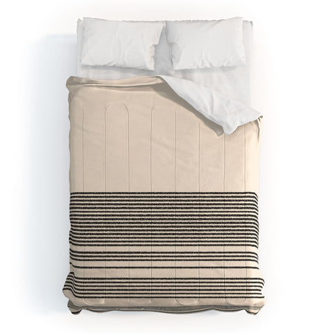Kierkegaard Design Studio Organic Stripes Minimalist Black Comforter