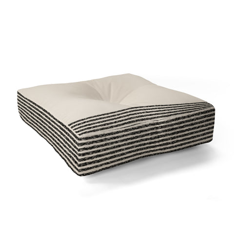 Kierkegaard Design Studio Organic Stripes Minimalist Black Floor Pillow Square