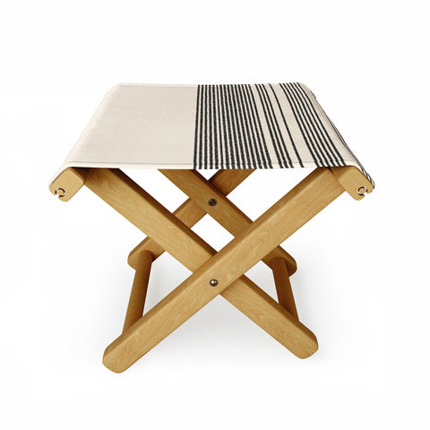 Kierkegaard Design Studio Organic Stripes Minimalist Black Folding Stool