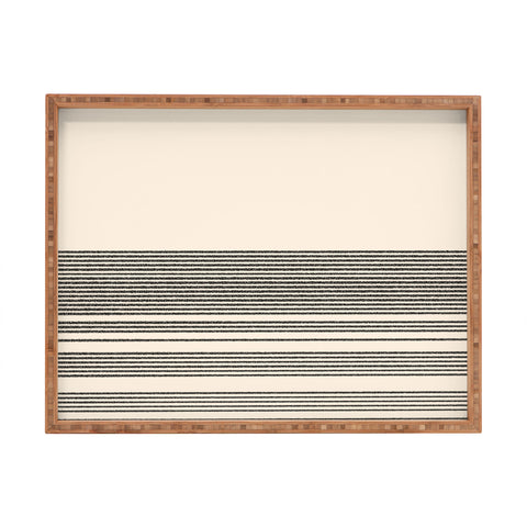Kierkegaard Design Studio Organic Stripes Minimalist Black Rectangular Tray