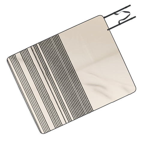 Kierkegaard Design Studio Organic Stripes Minimalist Black Picnic Blanket